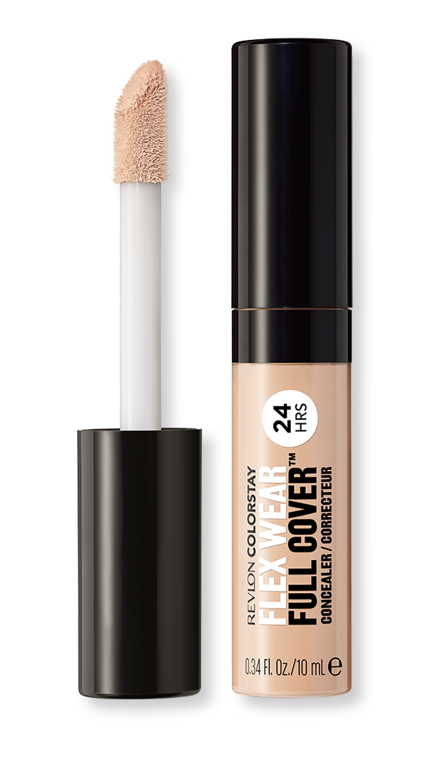 ColorStay Flex Wear Full Cover™ Concealer – 100% mbulim për të fshehur imperfeksionet, skuqjet dhe rrathët e zinj, teknologji Adapti-Flex për qëndrueshmëri deri në 24 orë, hidraton dhe ushqen lëkurën me Acid Hyaluronic, Argjilë dhe Vitaminë E / Full coverage concealer for blemishes, redness and dark circles, Adapti-Flex technology for 24-hour comfort and flexibility, enriched with Hyaluronic Acid, Clay, and Vitamin E