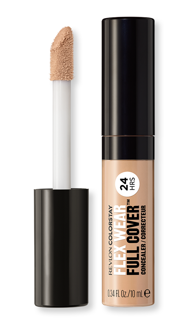ColorStay Flex Wear Full Cover™ Concealer – 100% mbulim për të fshehur imperfeksionet, skuqjet dhe rrathët e zinj, teknologji Adapti-Flex për qëndrueshmëri deri në 24 orë, hidraton dhe ushqen lëkurën me Acid Hyaluronic, Argjilë dhe Vitaminë E / Full coverage concealer for blemishes, redness and dark circles, Adapti-Flex technology for 24-hour comfort and flexibility, enriched with Hyaluronic Acid, Clay, and Vitamin E